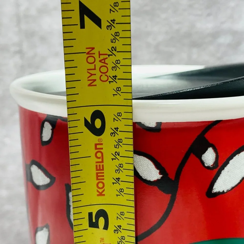 Starbucks 12 fl oz Red Holiday Tumbler Christmas Lights  2016 Green Mermaid Logo